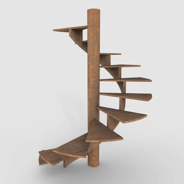 Tahta Dairesel Merdiven Dönen Merdiven