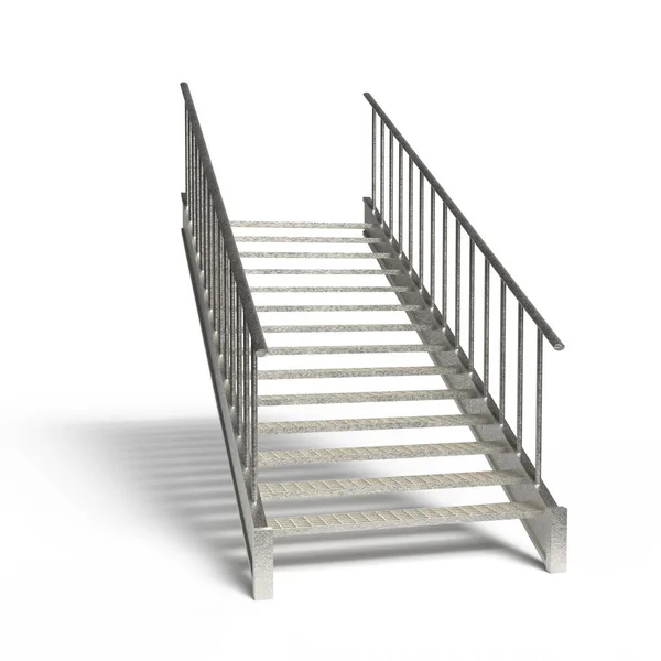 Metal Merdiven Beyaz Arkaplanda İzole Edildi 