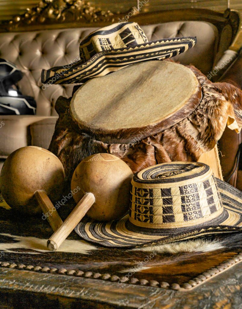 a closeup shot of a traditional wooden Colombian Caribbean drum 2023