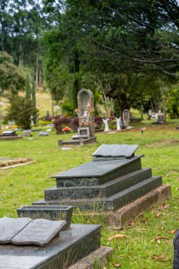 Parktaki eski ahşap mezarlık