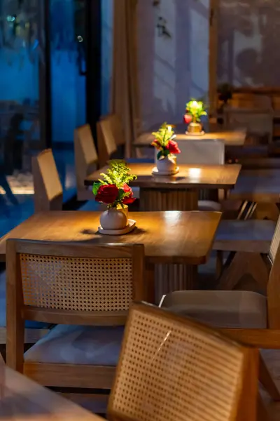 Tables Tables Dans Restaurant — Photo