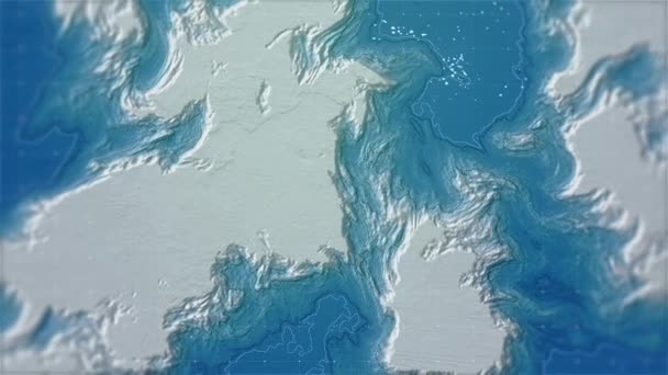 Illustration Des Ozeans Und Meerwassers Mit Wellen — Stockvideo