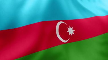 Azerbaycan bayrağı sallayarak