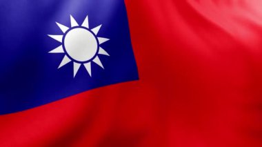 Tayvan bayrağı. Tayvan 'ın Çin bayrağı. Çin Cumhuriyeti 'ndeki insanların ve insanların 3 boyutlu bir tasviri. Tayvan 'ın ulusal günü.