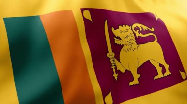 Sri Lanka bayrağı dalgalanır güneşin rüzgarında