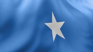 Ülke kumaşının ulusal somali bayrağı. Bayrak, 3 boyutlu görüntüleme