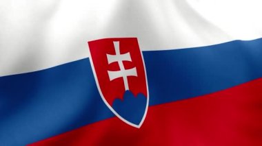 Slovakya 3 d bayrak sallıyor. yüksek açı yakın plan.