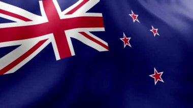 Yeni Zelanda 'nın dalgalı bayrağının 3D görüntüsü