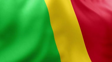 Kongo Cumhuriyeti 'nin ulusal bayrağının 3 boyutlu resmi.