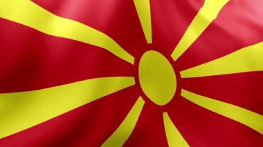 Macedonia bayrağı dalgalanıyor. 3d oluşturma