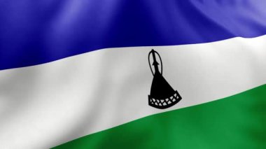 Lesotho bayrağı, kapalı, izole.