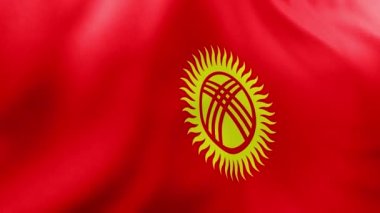 Kırgızistan bayrağı, 3D render