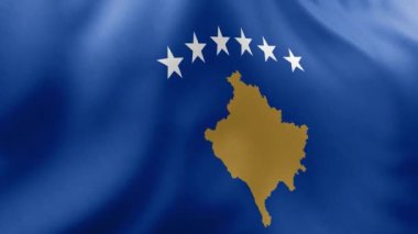 Ulusal bayrağı olan Kosova bayrağı