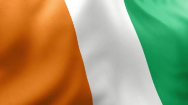 Beyaz arka planda dalgalanan İrlanda bayrağı. 3d illüstrasyon.