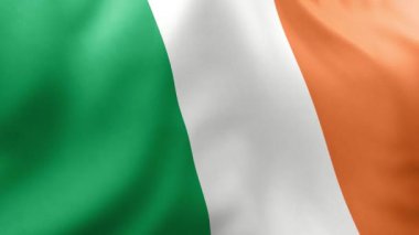 İrlanda bayrağı rüzgarda dalgalanıyor.