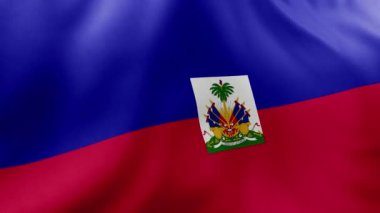 Rüzgarda sallanan Haiti bayrağı. yüksek kaliteli resimleme.