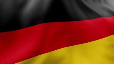 Dalgalanan Almanya Bayrağı Rüzgâr Gerçekçi 4K Kusursuz Döngü Arkaplanı, Ulusal Sembol, Yüksek Kaliteli Kumaş Canlandırması