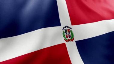 Dominik bayrağının dalgalı cumhuriyetinin 3 boyutlu görüntüsü