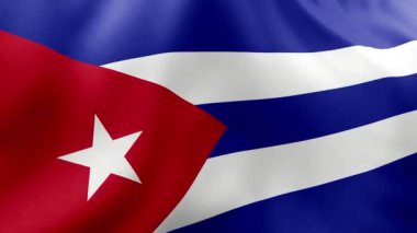 Ulusal bayrak sallayan Küba bayrağı. 3d illüstrasyon