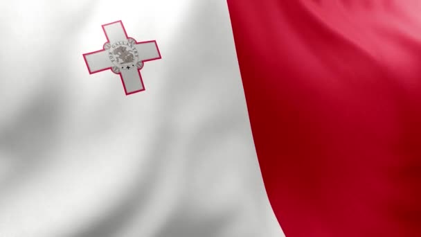 Ondeando Bandera Malta Fondo Blanco — Vídeo de stock