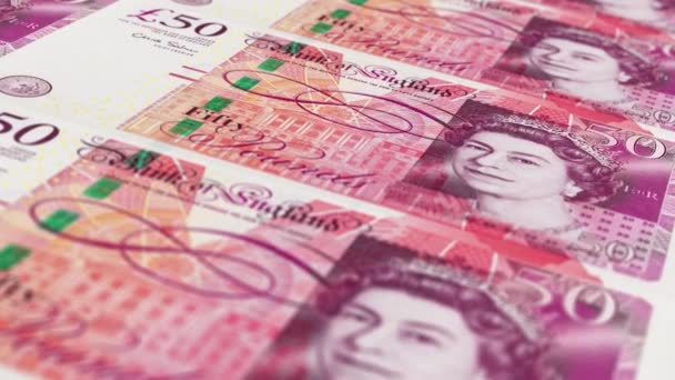 Brytyjski Funt Banknotów Monet — Wideo stockowe
