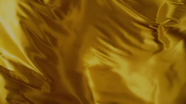 Золотистая Атласная Шелковая Текстура — стоковое видео