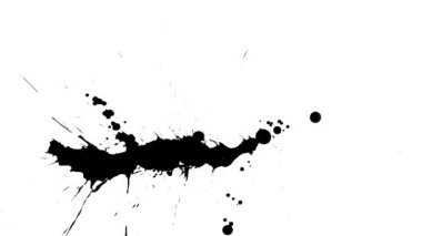 Beyaz arka plan üzerinde siyah boya sıçramalarına.