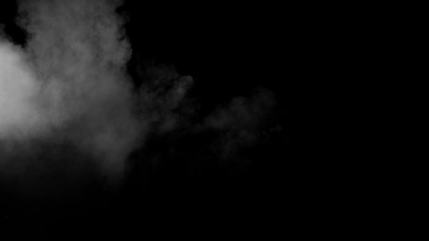 Αφηρημένος Λευκός Καπνός Μαύρο Φόντο — Αρχείο Βίντεο