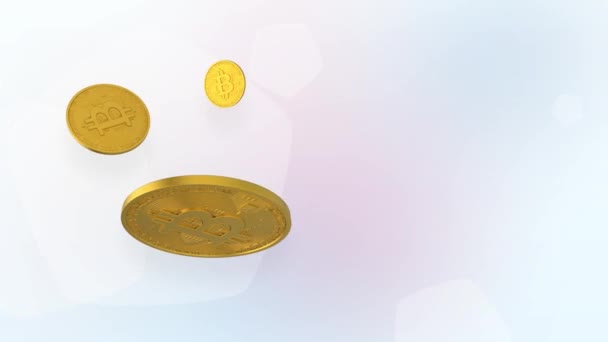 Gouden Bitcoin Munt Digitale Valuta Concept — Stockvideo