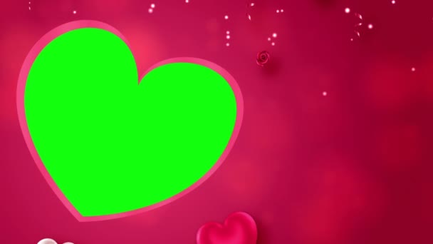 Plantilla Celebración Del Día San Valentín Con Pantalla Verde Valentine — Vídeos de Stock