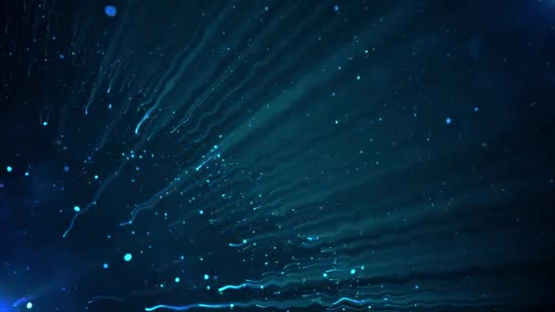 Partikel Bergerak Sekitar Latar Belakang Seperti Bintang Ruang Angkasa Terbang — Stok Video