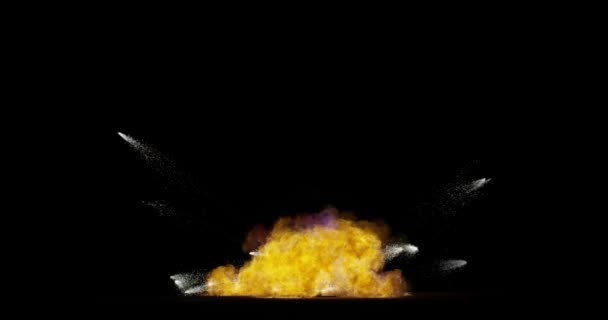 Esplosione Reale Del Fuoco Esplosione Della Bomba Nella Risoluzione Creativo — Video Stock