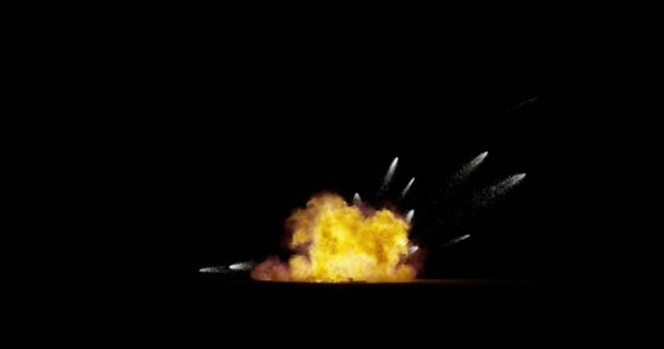 Real Brand Explosion Bomb Explosion Upplösning För Kreativ Som Används — Stockvideo