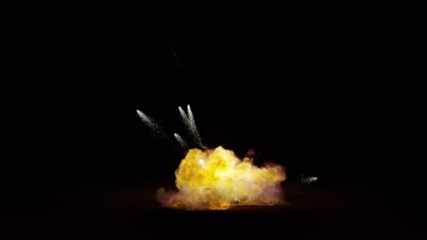 Explosão Fogo Real Explosão Bomba Resolução Para Uso Criativo Efeitos — Vídeo de Stock