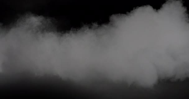 Белый Туман Дым Темном Фоне Копирования Пространства Замедленной Съемке Облако — стоковое видео