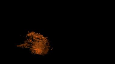 Gerçekçi Zemin Ateşi Yüksek Kaliteli Alev Görüntüleri, yanan ateş, kırmızı ateş, ağır çekimde siyah arka planda yanan ateş, 4K görüntü,