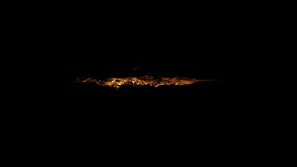 現実的な地上火 高品質の炎の映像 燃える火 赤い火 ゆっくりとした動き 4K映像の黒い背景の火 — ストック動画