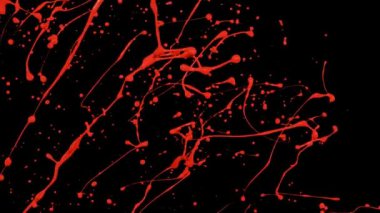 Yavaş çekimde atılmış boya sıçraması, siyah üzerine izole edilmiş sıvı (4K)