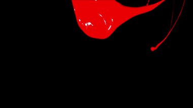 Yavaş çekimde atılmış boya sıçraması, siyah üzerine izole edilmiş sıvı (4K)