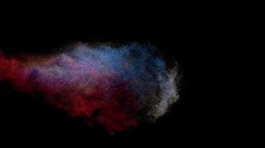 Yavaş çekimde ışıldayan bir patlama Bokeh arka planında parlayan sönmüş ışıltılı toz makrosuyla yakın çekim. Yüzen altın parıltılar. Parlayan Parçacıklar. Üst üste