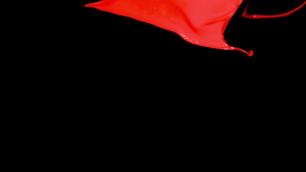 Сплеск Фарби Викинутий Повільному Русі Рідина Ізольована Чорному — стокове відео
