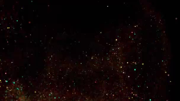 Csillámrobbanás Lassított Felvételen Bokeh Háttér Ragyogó Defocus Elmosódott Csillogás Por — Stock videók