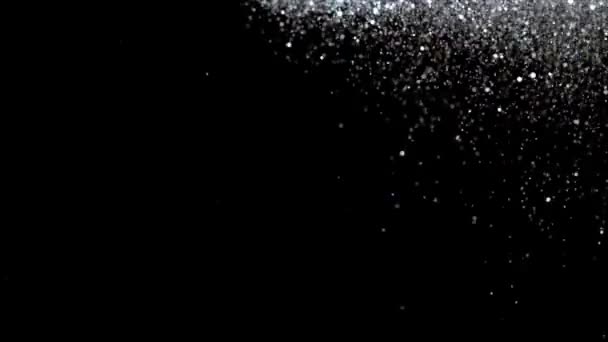 Блеск Взрыва Замедленной Съемке Bokeh Фон Блестящими Размытыми Блесками Пыли — стоковое видео