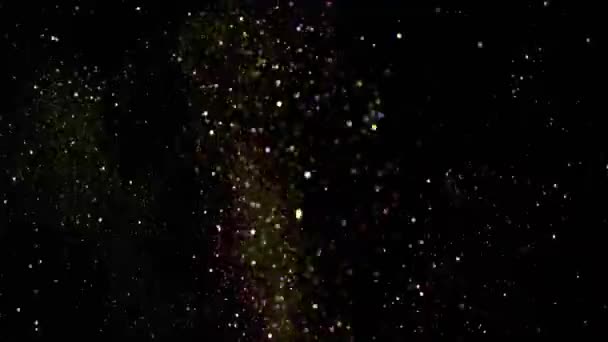 Glitter Explosion Slow Motion Bokeh Bakgrund Med Lysande Defocus Suddiga — Stockvideo