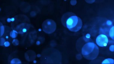 4k soyut animasyon. Arka planda bulanık ışıklar var. Işık çemberlerinin kusursuz döngü animasyonu
