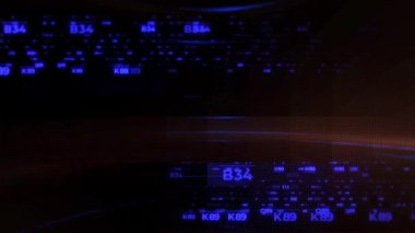 Gelecekçi ekran görüntüleme matrisi, şifreli sayılarla yüksek teknolojili dijital veri uzaktan ölçümü, bilgisayar masaüstü ekran biçimi için dinamik arkaplan görüntüsü