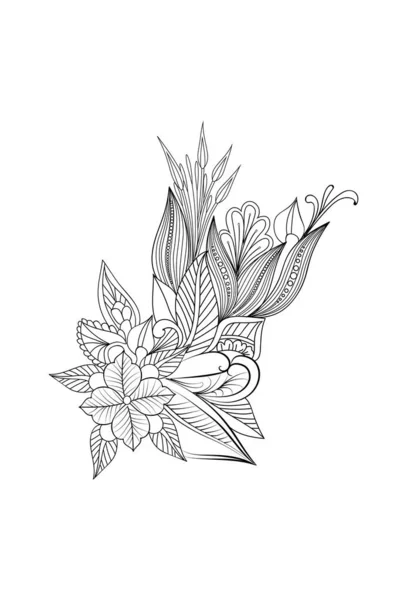 Kwiatowa Mandala Ilustracja Wektora Okrągły Ornament — Wektor stockowy