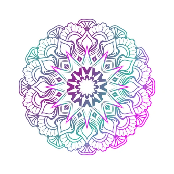 Diseño Plantilla Mandala Gradiente Multicolor — Archivo Imágenes Vectoriales