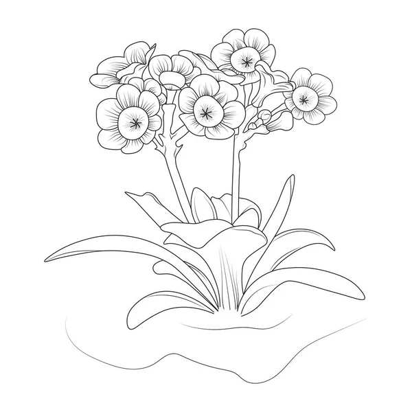 Μονόχρωμη Διανυσματική Απεικόνιση Λουλουδιών — Διανυσματικό Αρχείο