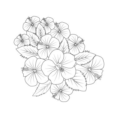Set of a decorative stylized daffodil flower isolated on white background. Highly detailed vector illustration, doodling and zentangle style, tattoo design blossom Sharron flowers. vector illustration of a beautiful botanical background